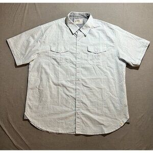 Free Planet Button Up Shirt Men’s 2x‎ Blue Pocketed Short Sleeve.
